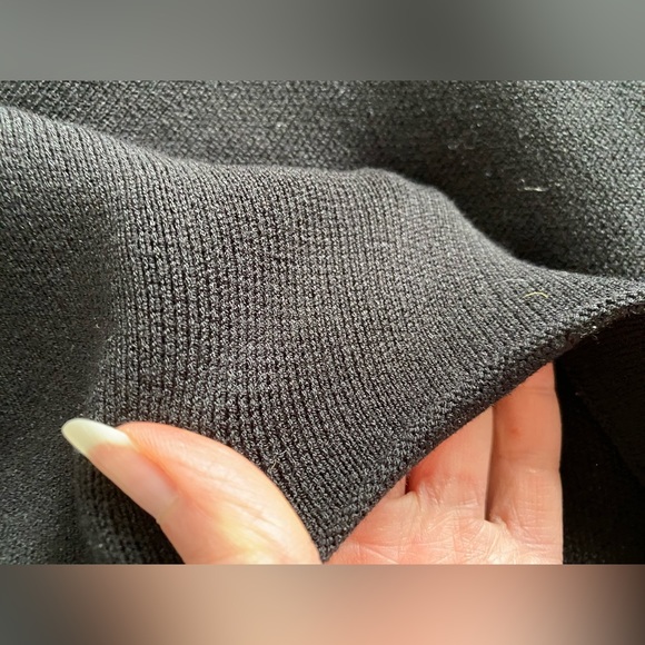 Zara Black High waisted Knit Midi Pencil Skirt elastic waistband Back Slit S NWT - Picture 16 of 16